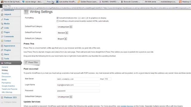 Wordpress - Writing Settings смотреть онлайн