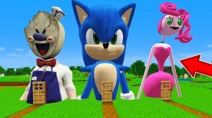 Нашёл секретную базу ДЛИННОНОГАЯ МАМОЧКА СОНИК МОРОЖЕНЩИК в майнкрафт ! MOMMY LONG LEGS SONIC