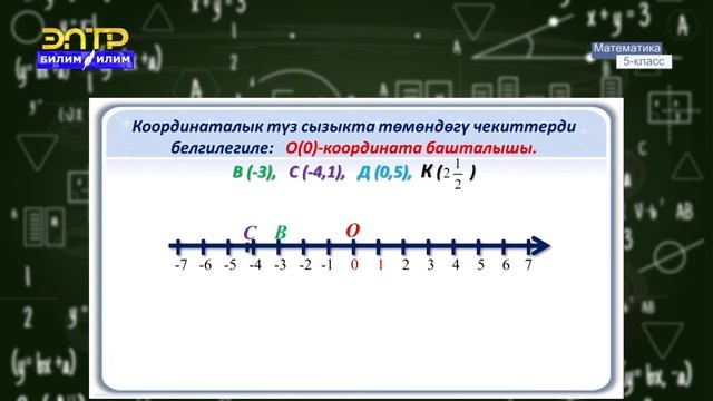5-класс | Математика | Координаталык түз сызык. Сан огу. смотреть онлайн
