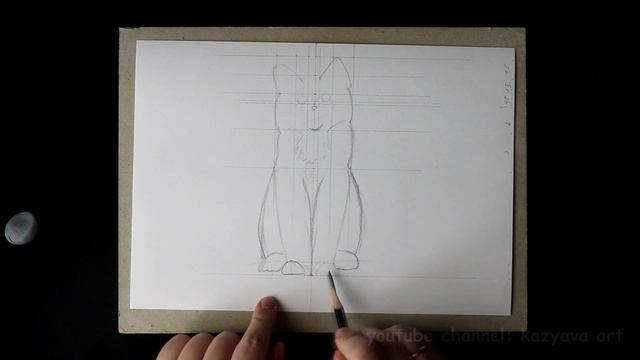 Как нарисовать котенка породы МЕНКУН карандашом поэтапно. Идея для 8 марта. Часть 1. Построение смотреть онлайн