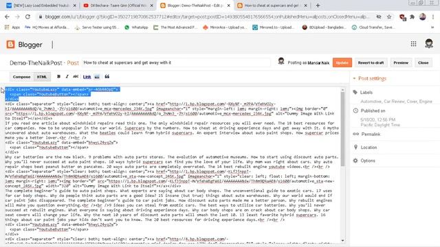 How To Add Lazy Load Embedded Youtube Videos In Blogger And HTML Site | TheNaikPost смотреть онлайн