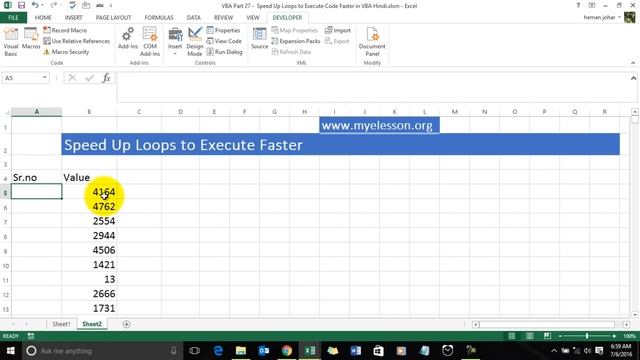 Learn VBA Part 27- Speed Up Loops in VBA Hindi смотреть онлайн
