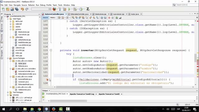 Ejemplo MVC en Java. Insertar autor смотреть онлайн
