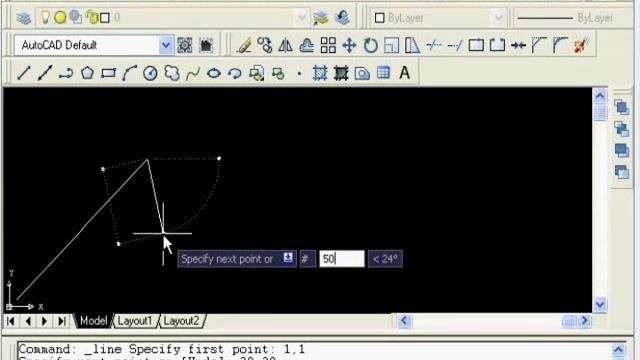 AutoCAD Tutorial: Draw line using absolute coordinates system смотреть онлайн