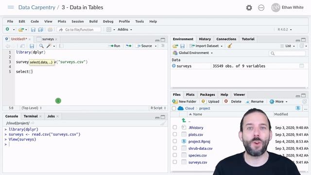 Selecting Columns from a Data Frame using the dplyr Select Function смотреть онлайн