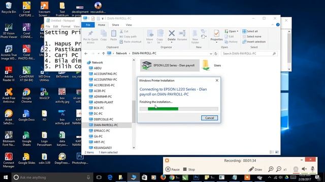 Setting Printer Sharing di PC Client смотреть онлайн