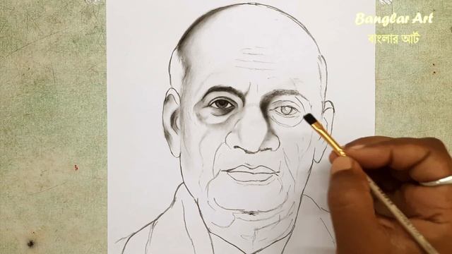 Vallabhbhai Patel easy pencil sketch || Charcoal pencil sketch смотреть онлайн