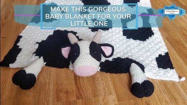 Farm Cow Baby Blanket Crochet Pattern | Crafting Happiness PROMO VIDEO