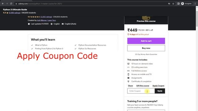 Free Course : Python 3 - Ultimate Guide (Beginner to Advance) смотреть онлайн