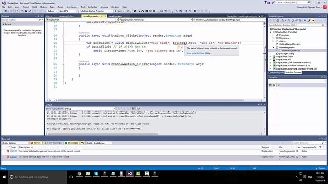 Xamarin Form Tutorial - 10.DisplayAlert смотреть онлайн