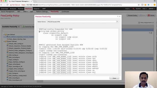 Cisco FMC FlexConfig AGL Inspect Policy Map configuration смотреть онлайн