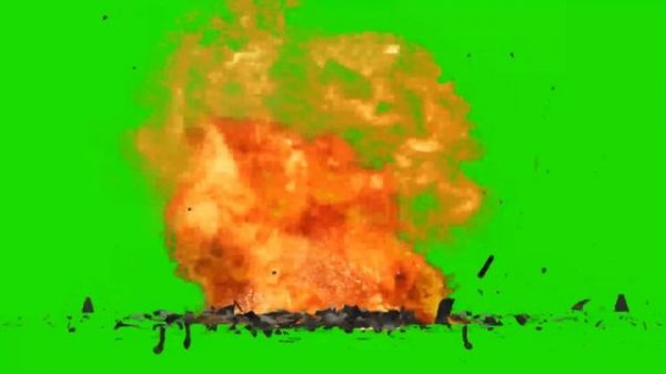 explosion with debris - green screen effects - free use