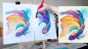 Мастер-класс «Рыбка» #акварель #живопись #рисование