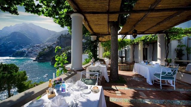 Relax at Rooftop Cafe in Positano, Italy | Ocean & Nature Sounds for Relaxation | Italy Series смотреть онлайн