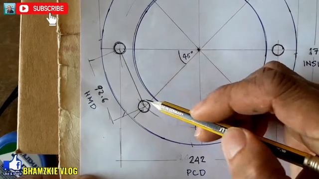 HOW TO CALCULATE HOLE DISTANCE OF PITCH CIRCLE DIAMETER(PCD) OF FLANGE смотреть онлайн