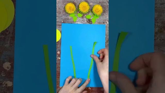 Одуванчики из бумаги / аппликация одуванчики/ летние поделки смотреть онлайн