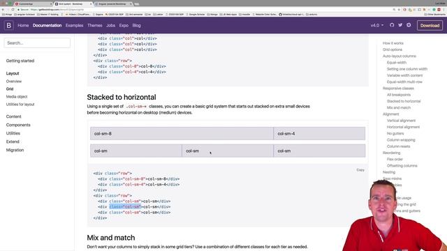 Building a Angular4+ Web App | S4P66 | Bootstrap Grid system for a creating layout смотреть онлайн