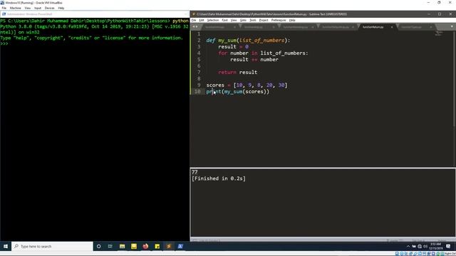 PythonWithTahir 13 - Function return смотреть онлайн