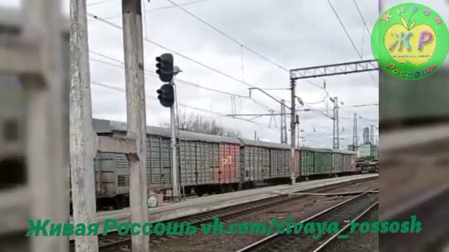 Эшелоны военной техники в южном направлении через Россошь. смотреть онлайн