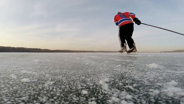 Pond hockey. ХК Купавна. Баловство на Бисерово озере 2014. Slow motion смотреть онлайн