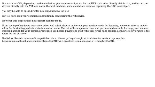 Unix & Linux: Kali Linux Connected to USB Wifi Adapter but unable to enable monitor mode смотреть онлайн