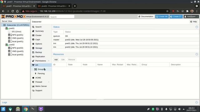 Como configurar Proxmox VE com NFS Server e Alta Disponibilidade de VM. смотреть онлайн