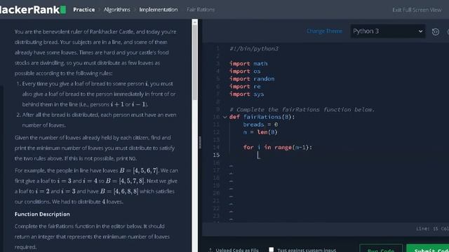 65 - Fair Rations | Implementation | Hackerrank Solution | Python смотреть онлайн
