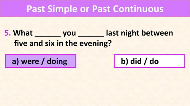 Past Simple vs. Past Continuous QUIZ смотреть онлайн