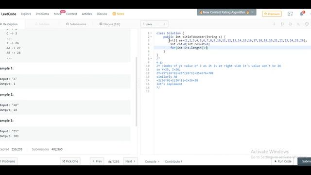 171. Excel Sheet Column Number| leetcode| java смотреть онлайн