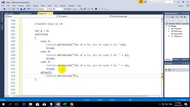 Switch Case Statement in C# смотреть онлайн