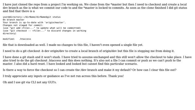 git checkout -b dev origin/dev being stopped by file I can't stash or ignore смотреть онлайн