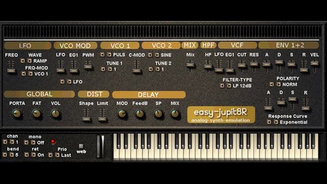 Roland Jupiter-8 Synthesizer VST Emulation смотреть онлайн