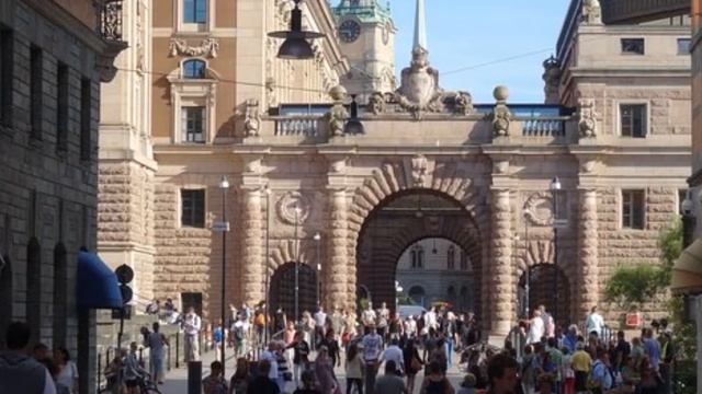 Drottninggatan, shopping street, Stockholm, Sweden, смотреть онлайн