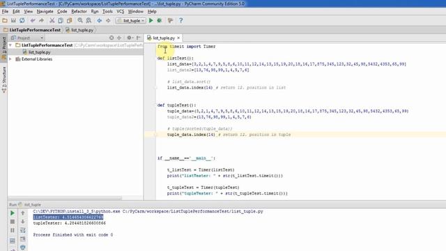 Python Advanced Tutorial - List and Tuple Performance test смотреть онлайн