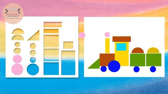 Аппликация из геометрических фигур для развивающих занятий с детьми. applique of geometric shapes смотреть онлайн