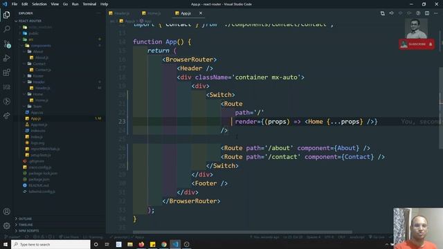 50. Switch Component. Pass Object to Link. send Props to inner component using withRouter - React смотреть онлайн