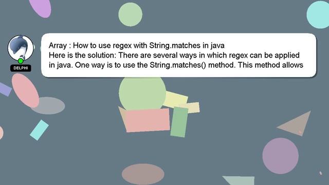 Array : How to use regex with String.matches in java смотреть онлайн