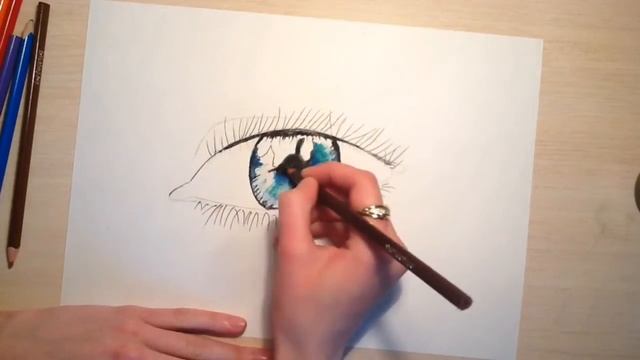 РИСУЕМ ГЛАЗ АКВАРЕЛЬНЫМИ КАРАНДАШАМИ/Viktoria Bright смотреть онлайн