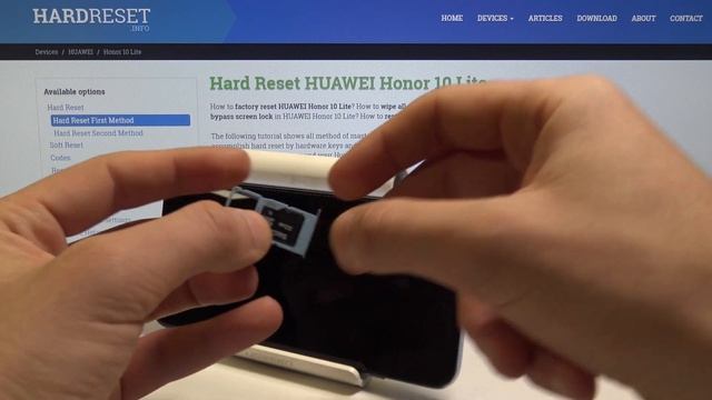 How to Insert SIM Card to Honor 10 Lite - Enter Micro SD Card смотреть онлайн