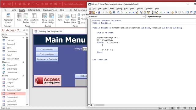 How to Calculate Work Days Between Two Dates in Microsoft Access. Similar to Excel NETWORKDAYS. смотреть онлайн