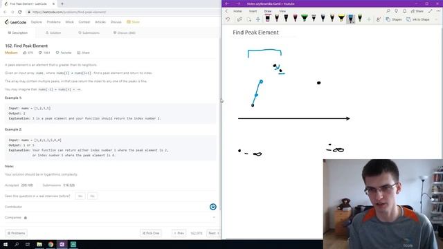 Coding Interview Question - Find Peak (LeetCode), two solutions смотреть онлайн