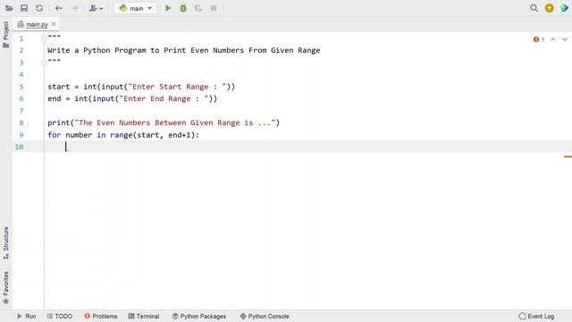 Write a Python Program to Print Even Numbers From Given Range смотреть онлайн