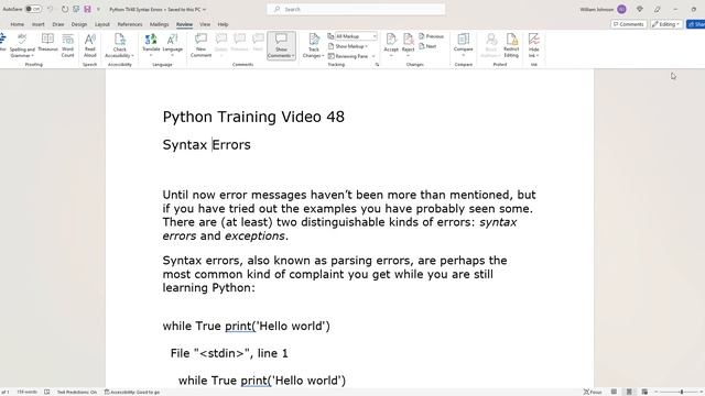 Python TV48 Syntax Errors смотреть онлайн