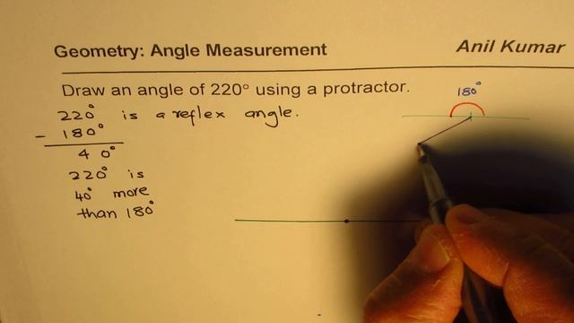 How to Draw 220 degrees Reflex Angle смотреть онлайн