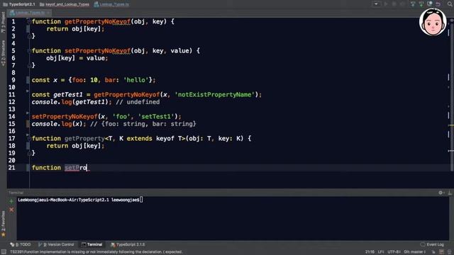 [ 마크의 타입스크립트 강좌 : TypeScript 2.1 ] keyof and Lookup Types (5) - Lookup Types смотреть онлайн
