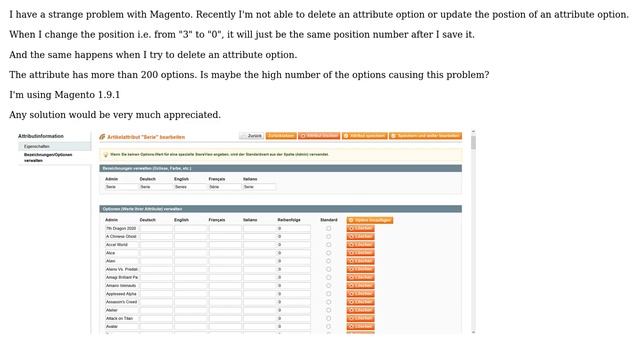 Magento: Can't update or delete attribute options (3 Solutions!!) смотреть онлайн