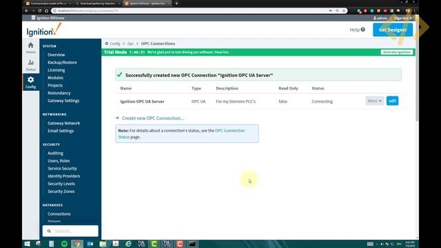 Lesson 2- Creating OPC UA Server and adding Siemens PLC in Ignition SCADA смотреть онлайн
