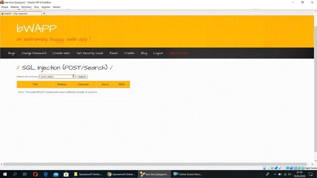 SQL Injection (POST/Search) #bWAPP смотреть онлайн
