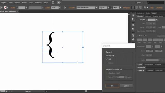 Bracket frame shape - Adobe Illustrator cs6 tutorial. Quick and easy way to create useful shape. смотреть онлайн