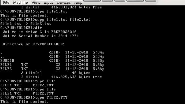 Commands for Handling Files and Folders in DOS | FreeDOS смотреть онлайн